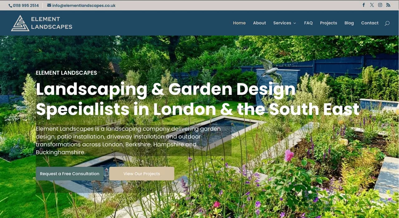 Element Landscapes website screenshot