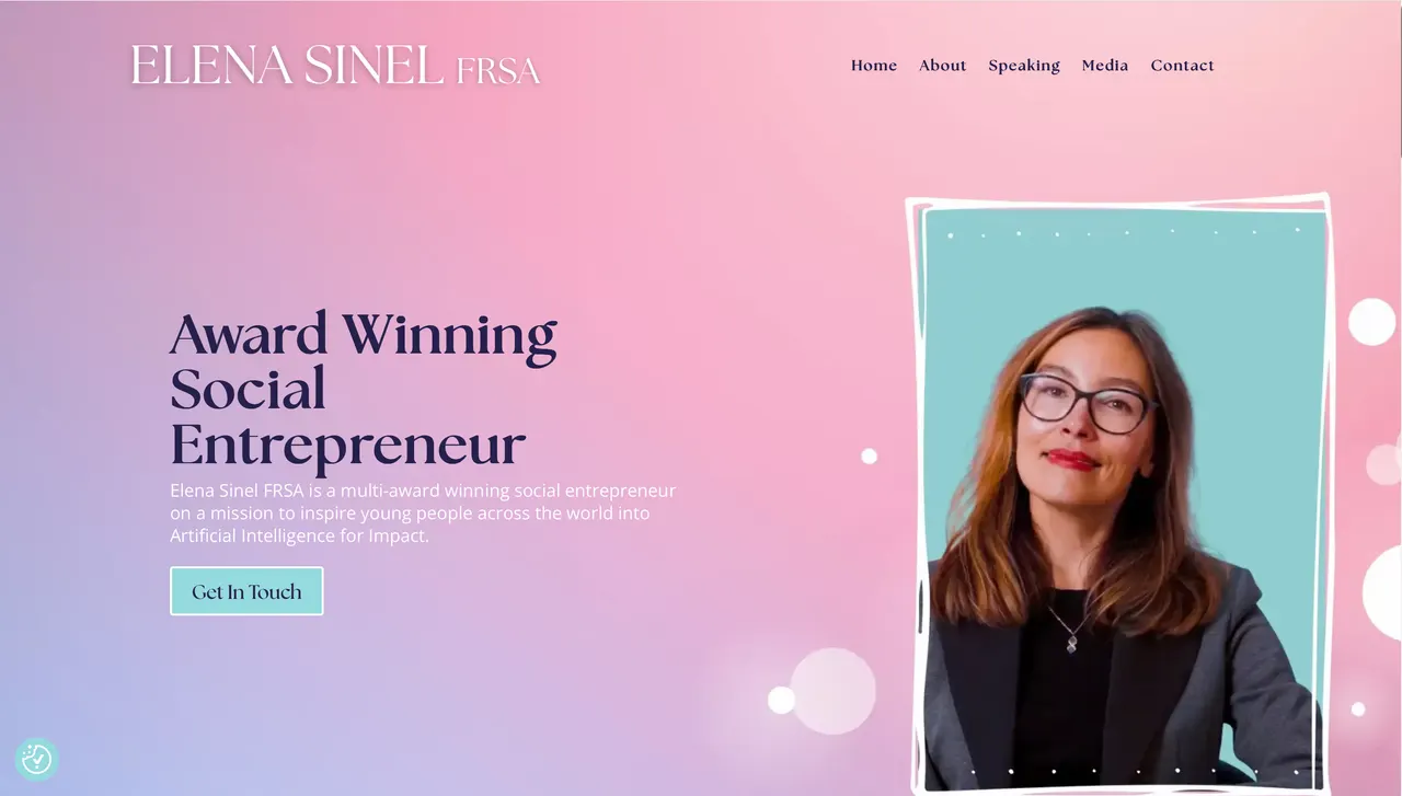 Elena Sinel FRSA site mockup