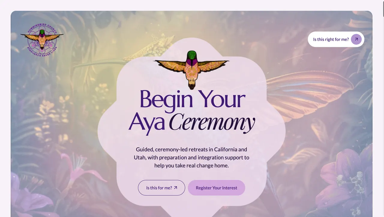 Hummingbird Church website screenshot