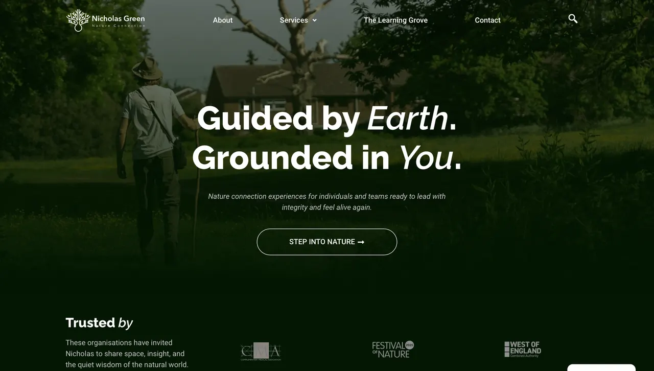 Nicholas Green Nature Connection website screenshot
