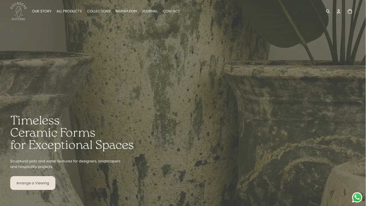 4Seas Pottery website screenshot