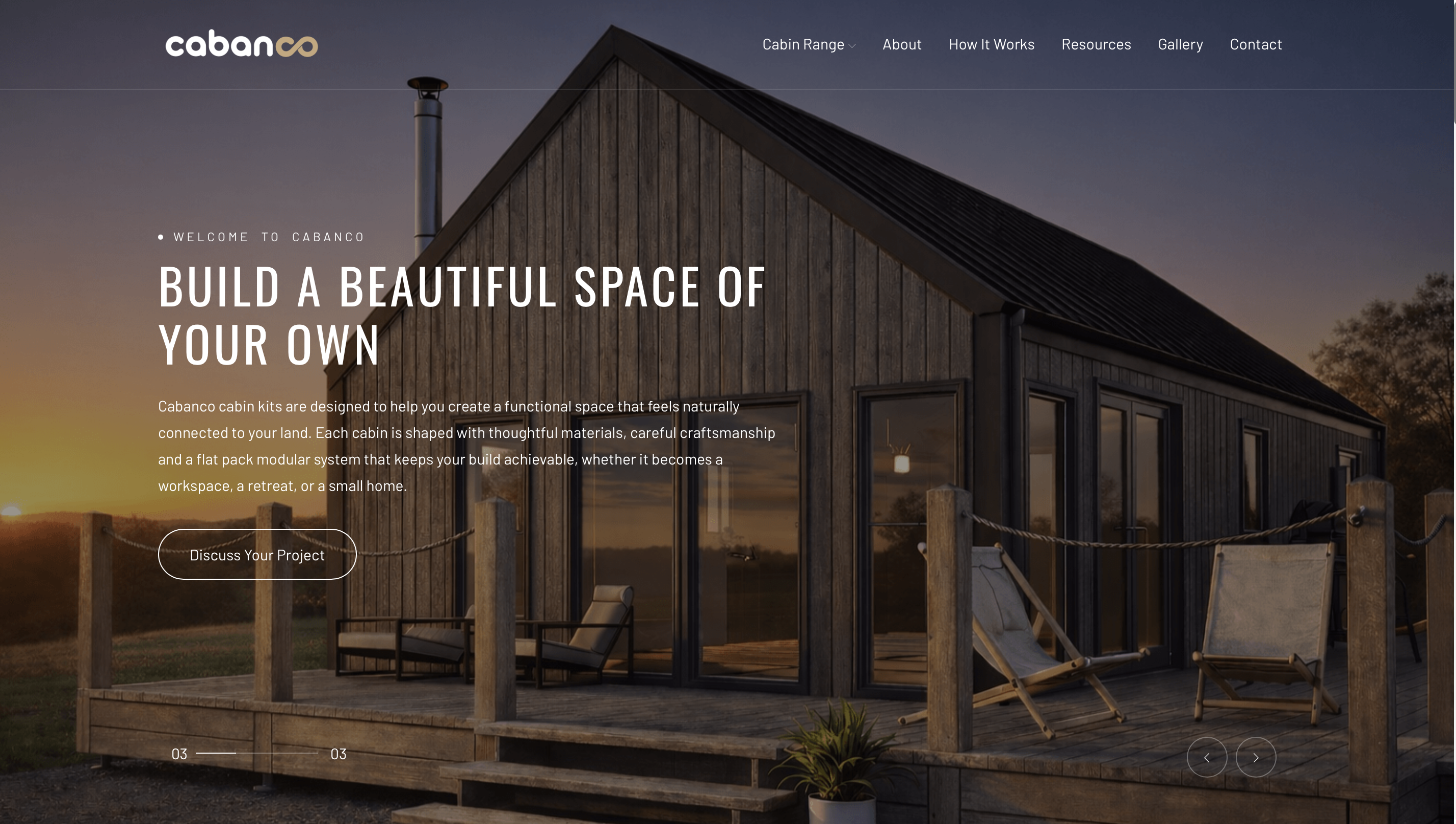 Cabanco website homepage