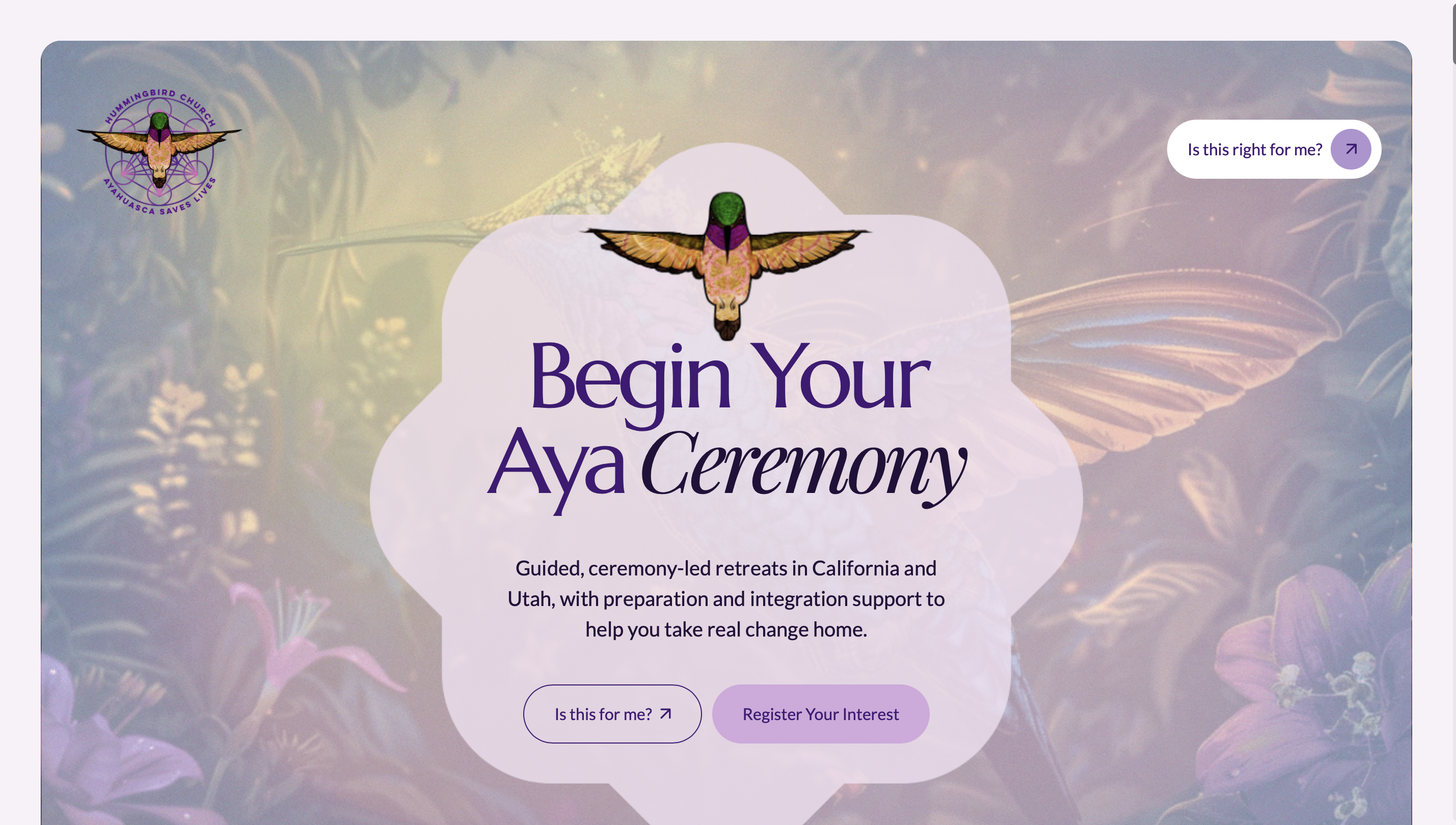 Hummingbird Church website homepage